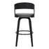 30" Gray And Black Iron Swivel Low Back Bar Height Bar Chair