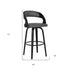 30" Gray And Black Iron Swivel Low Back Bar Height Bar Chair