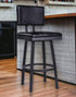 30" Black Iron Swivel Bar Height Bar Chair