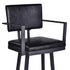 26" Black Iron Swivel Counter Height Bar Chair