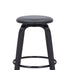 29" Gray And Black Solid Wood Swivel Backless Bar Height Bar Chair