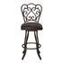 26" Espresso Iron Swivel Counter Height Bar Chair