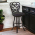 30" Espresso Iron Swivel Bar Height Bar Chair