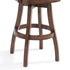 26" Brown And Chestnut Faux Leather And Solid Wood Swivel Counter Height Bar Chair