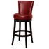 30" Red And Black Solid Wood Swivel Bar Height Bar Chair