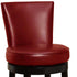 30" Red And Black Solid Wood Swivel Bar Height Bar Chair