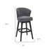 27" Gray And Espresso Solid Wood Swivel Low Back Counter Height Bar Chair