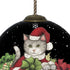 Christmas Cat with Presents Hand Painted Mouth Blown Glass Ornament