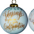 Gold Confirmation Hand Painted Mouth Blown Glass Ornament