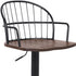 23" Brown And Black Iron Low Back Adjustable Height Bar Chair