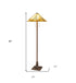 62" Brown Two Light Beige And Brown Geometric Stained Glass Floor Lamp
