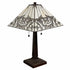 22" Dark Brown Metal Two Light Candlestick Table Lamp With White Shade