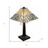 23" Amber and Clear Leaves Stained Glass Two Light Mission Style Table Lamp