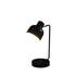 15" Black Metal Desk USB Table Lamp With Black Shade