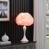 24" Glam Hot Pink Feather and Red Table Lamp