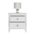 24" White Two Drawer Nightstand