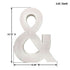 16" Distressed White Wash Wooden Initial Ampersand Sculpture