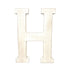 16" Distressed White Wash Wooden Initial Letter H Sculpture