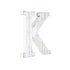 16" Distressed White Wash Wooden Initial Letter K Sculpture