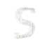 16" Distressed White Wash Wooden Initial Letter S Sculpture