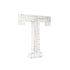 16" Distressed White Wash Wooden Initial Letter T Sculpture