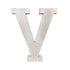 16" Distressed White Wash Wooden Initial Letter V Sculpture