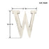 16" Distressed White Wash Wooden Initial Letter W Sculpture