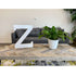 16" Distressed White Wash Wooden Initial Letter Z Sculpture