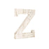 16" Distressed White Wash Wooden Initial Letter Z Sculpture