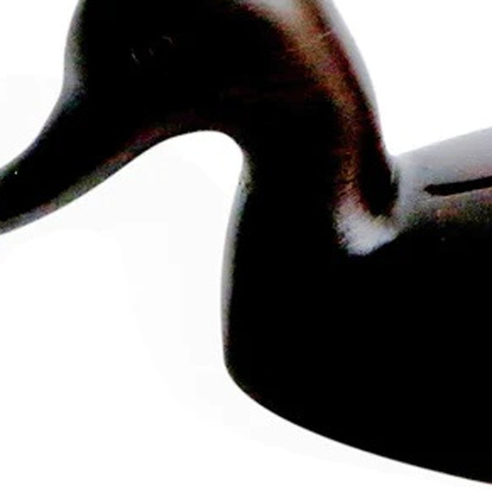 Espresso Solid Teak Wood Handmade Duck Sculpture