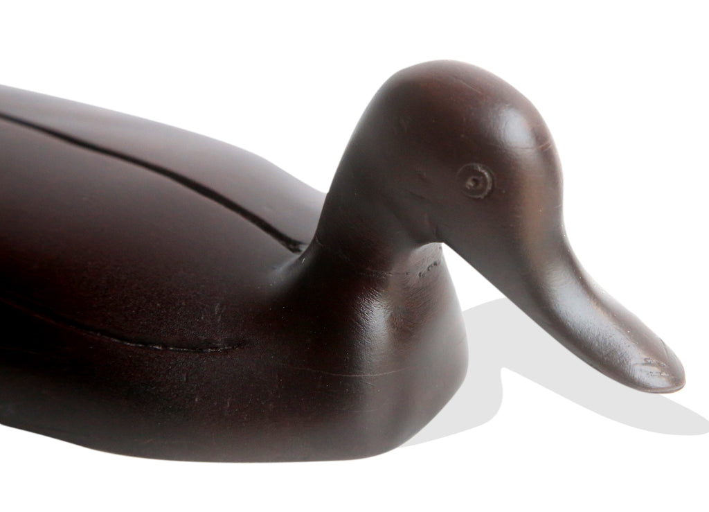 Espresso Solid Teak Wood Handmade Duck Sculpture