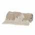 Beige Woven Cotton Striped Throw Blanket