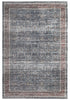 5' X 8' Blue Oriental Distressed Stain Resistant Area Rug