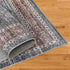 5' X 8' Blue Oriental Distressed Stain Resistant Area Rug