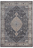 4' X 6' Black Oriental Power Loom Stain Resistant Area Rug