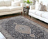 8' X 10' Black Oriental Stain Resistant Area Rug