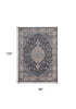 8' X 10' Black Oriental Stain Resistant Area Rug