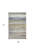 5' X 8' Gold Abstract Stain Resistant Area Rug