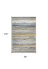 8' X 10' Gold Abstract Stain Resistant Area Rug