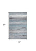 4' X 6' Turquoise and Gray Abstract Stain Resistant Area Rug