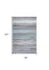 8' X 10' Turquoise and Gray Abstract Stain Resistant Area Rug