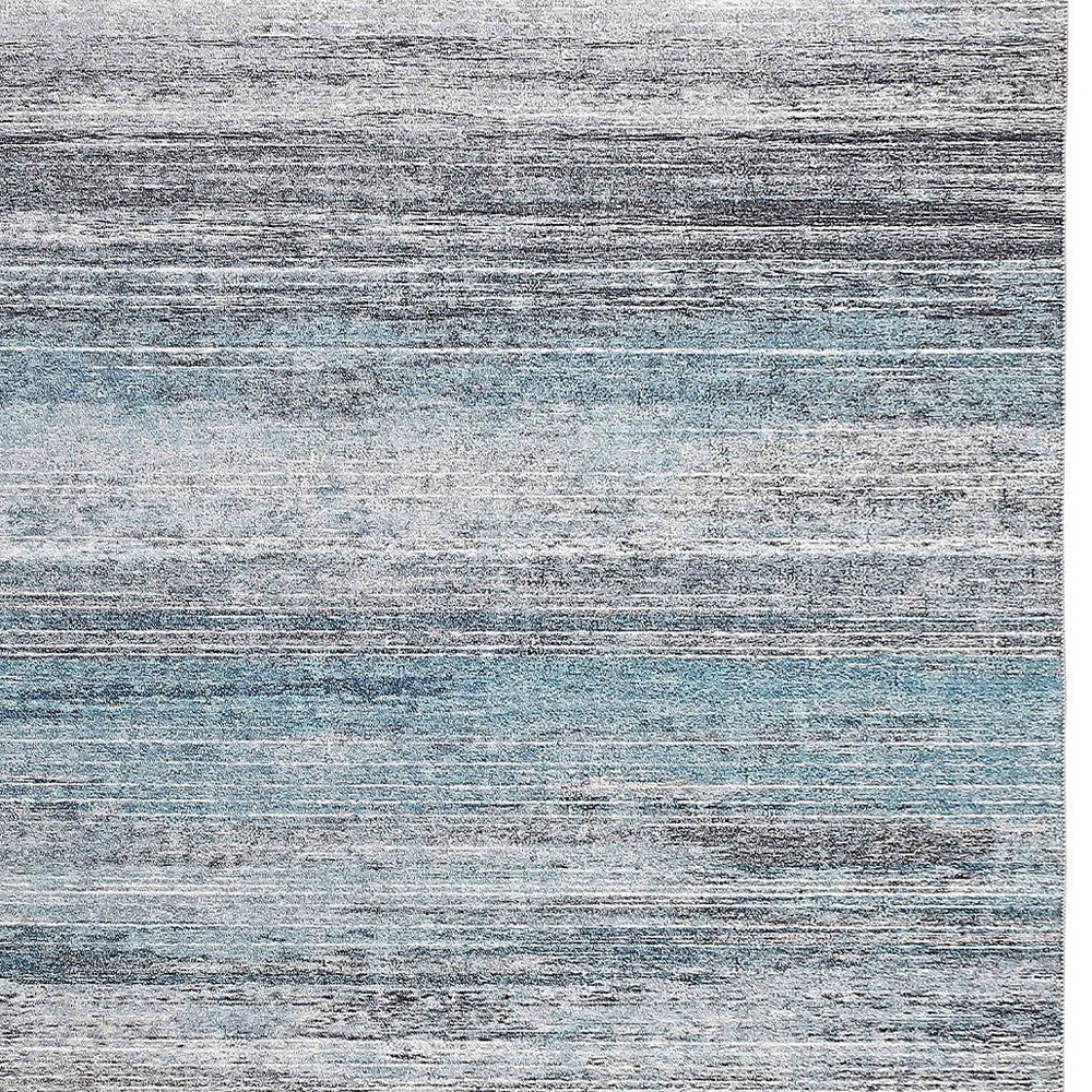 8' X 10' Turquoise and Gray Abstract Stain Resistant Area Rug