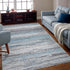 8' X 10' Turquoise and Gray Abstract Stain Resistant Area Rug