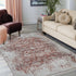 5' X 8' Rust Oriental Distressed Stain Resistant Area Rug