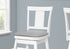 Set of Two 28" Gray And White Faux Leather And Solid Wood Swivel Counter Height Bar Chairs