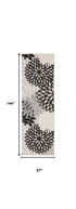 2' X 12' Black And White Floral Non Skid Indoor Outdoor Runner Rug