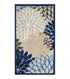 3' X 5' Blue Floral Non Skid Indoor Outdoor Area Rug