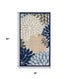 3' X 5' Blue Floral Non Skid Indoor Outdoor Area Rug