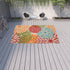 10' X 13' Green Floral Non Skid Indoor Outdoor Area Rug