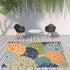 9' X 12' Orange Green And Blue Floral Non Skid Indoor Outdoor Area Rug